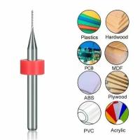 Концевая рашпильная мини фреза кукуруза 0,8 мм. для печатных плат PCB, для ЧПУ раскройки и фрезеровки текстолита. Хвостовик 3,175 мм