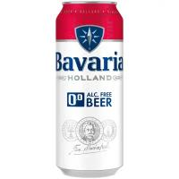 Пиво безалкогольное светлое BAVARIA Alcohol Free Beer Бавария фильтрованное пастеризованное не более 0,5%, 0.45л