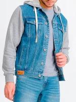 Куртка джинсовая на пуговицах с накладными карманами, RU 46