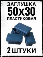 Заглушка 50х30 (2 штуки) пластиковая для профильной трубы 50х30