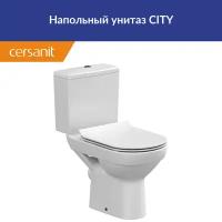 Унитаз напольный компакт безободковый Cersanit CITY Clean On S-KO-CIT011-3/5-COn-S-DL-w