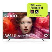 86” Телевизор Tuvio 4K ULTRA HD DLED на платформе Яндекс.ТВ, TD86UFBTV1, черный