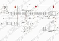 Шланг Тормозной Передний (Таиланд) Honda City/Fit/Aria/Jazz 01- Rh Sat арт. st01464saa000