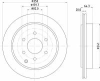 Диск тормозной задний для автомобилей Nissan Patrol (10-) / Infiniti QX56 / QX80 (10-) d=350 DF 084407 TRIALLI