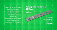 Анкерная пластина для профиля 70 мм (REHAU; Брусбокс; VEKA70; КВЕ70) 250*1,2 мм * 25 мм -10 шт