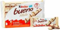 Kinder Bueno Батончики с белым шоколадом, фундуком и вафлями 11шт по 4 батончика