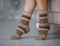 Носки Бабушкины носки, размер 38-40, коричневый, бежевый, черный, белый