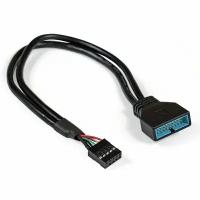 Кабель-переходник USB 2.0-USB 3.0 Exegate EX-CC-U3U2-0.3 (9pin(F)/19pin(M), 0,3м)