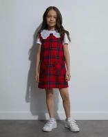 Школьный сарафан Gloria Jeans, размер 3-4г/104 (28), красный, мультиколор