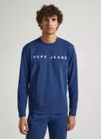 Pepe Jeans London, Футболка с длинным рукавом пижамная мужская, цвет: темно-синий, размер: XL