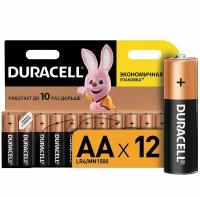 Батарейка Duracell AA, пальчиковые в упаковке: 12 шт