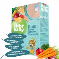 Каша безмолочная Baby King 4 злака со смесью овощей для начала прикорма с 8 мес, Сербия, 200г