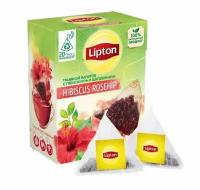 Чайный напиток красный Lipton Hibiscus Rosehip в пирамидках, 20 пак