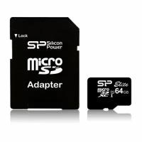 Карта памяти MicroSDHC 64GB Silicon Power Class10 Elite без адаптера