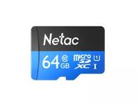 Карта памяти MicroSD 64GB Netac P500 Standard Class 10 UHS-I (90 Mb/s) без адаптера