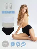 Трусы женские Б_SISI SI5208 Slip (maxi) Avorio/Bianco/Nero 56/4XL комплект 3шт