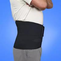 Бандаж брюшной поддерживающий усиленный / Пояс для спины / Корсет ортопедический поясничный. Черный, 5 размер