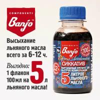 Сиккатив на 5 л льняного масла 1 флакон Banjo Express Accelerator марганцевый (ускоритель высыхания, полимеризации)