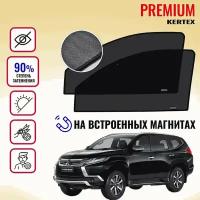 KERTEX PREMIUM (85-90%) Каркасные автошторки на встроенных магнитах на передние двери Mitsubishi Pajero Sport 3