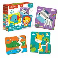 Пазл зигзаг VLADI TOYS Fisher-Price Зоопарк, 18 элементов