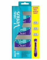 Женская бритва Gillette Venus Extra Smooth Swirl Бритвенный станок с 3 сменными кассетами