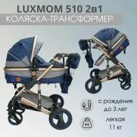 Детская коляска-трансформер 2 в 1 Luxmom 510 синий