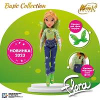 Кукла Winx Club Флора в джинсах с крыльями, 24 см, IW01322202