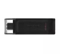 Флешка Kingston DT-70 64Гб, USB-C 3.2, чёрный (DT70/64GB)