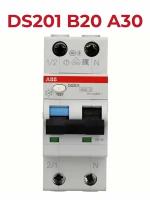 Дифференциальный автомат ABB 1P+N DS201 B20 A30 (1шт) (арт. 2CSR255180R1205)