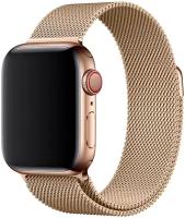 Ремешок миланская петля для Apple Watch 42-49 mm/ Металлический браслет (milanese loop) для смарт часов Эпл Вотч 42-49 мм/ Золотой