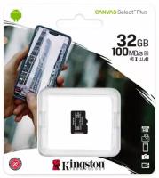 Карта памяти MicroSD 32GB Kingston Class 10 Canvas Select Plus A1 (100 Mb/s) без адаптера