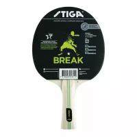 Ракетка для настольного тенниса Stiga Sports Stiga Break WRB, 1211-5918-01, для начинающих, одобренная ITTF накладка с губкой толщиной 1,8 мм, пятислойное основани