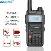 Портативная радиостанция ABBREE AR-F5 8W (черная) с функцией захвата частоты / рабочий диапазон 136-520/ (FM-модулем)