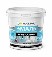 Эмаль акриловая лакра 0,9кг белая матовая