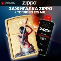 Зажигалка бензиновая ZIPPO 29668 Mazzi + Бензин для зажигалки топливо 125 мл