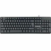 Клавиатура Defender Daily HB-162 RU, черный,104 кнопки, 1.8м чёрная