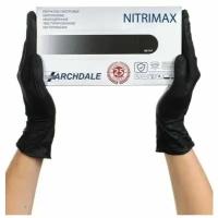 Перчатки смотровые Archdale NitriMAX, 50 пар, размер: M, цвет: черный, 1 уп