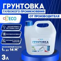 Грунтовка глубокого проникновения ECO с антисептиком для стен и потолков