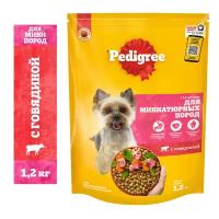 Сухой корм Pedigree для собак мини пород, говядина, 1,2 кг 1397338