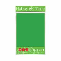 Набор цветного картона HOBBY TIME, А4 (222 х 352 мм), 5 листов, крашенный в массе, зеленый, Арт: 2-063/05