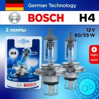 Лампа автомобильная галогенная H4 Bosch Pure Light Standart 12V 60/55W для дальнего или ближнего света 2 шт