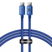 Кабель Baseus Crystal Shine Series Fast Charging Data Cable Type-C to Type-C 100W 1.2m Blue (CAJY000603)