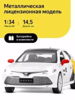 Машинка металлическая инерционная Яндекс Go, Toyota Camry, М1:34, открываются двери/капот/багажник, свет, звук, озвучка Яндекс Go