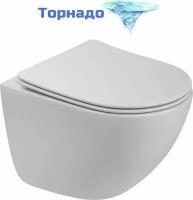 Унитаз подвесной безободковый BelBagno Amanda-Tor BB051CH-TOR-FC (Система смыва торнадо)