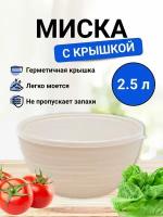 Чаша с крышкой Оазис 2.5 л, бежевый