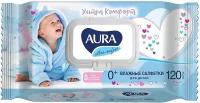 Влажные салфетки Aura Ultra Comfort, пластиковая крышка, 120 шт