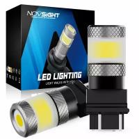 Светодиодная лампа Novsight SL7 3157 P27/7W цоколь WX2,5x16q 2шт двухконтактная белый свет LED автомобильная