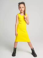 Платье без рукавов 22173 Желтый