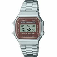 Наручные часы CASIO Vintage A168WA-5A, коричневый, серебряный