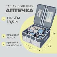 Аптечка домашняя KIDS SAFE 34х34х16 см, 21 ячейка